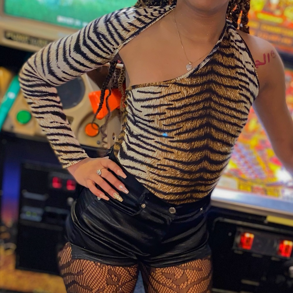 Tiger print body suit